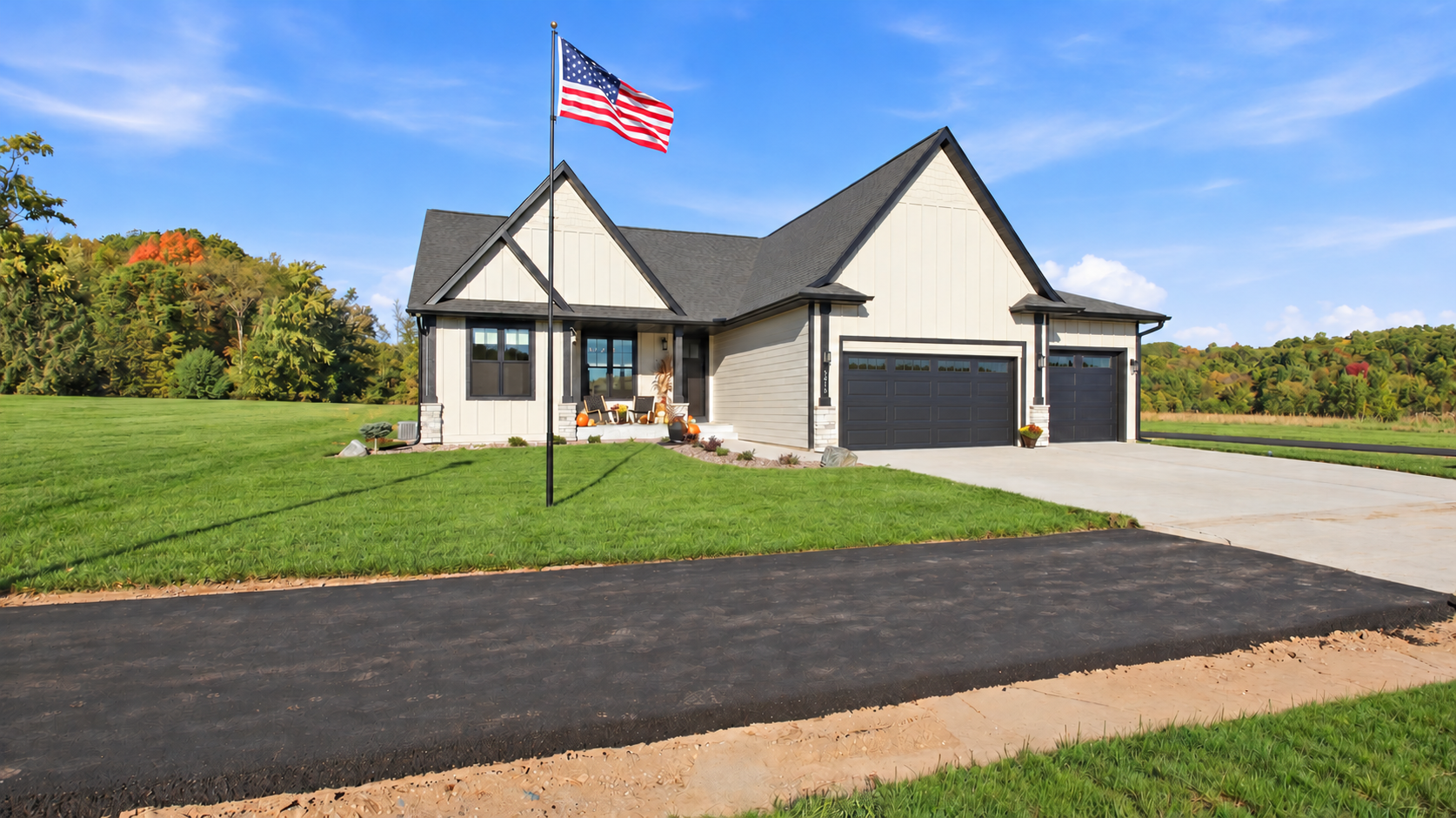 Seamless charcoal double garage door